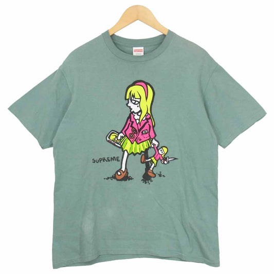 Supreme シュプリーム 19SS  Suzie Switchblade Tee スージー ガール プリント Tシャツ ライトグリーン系 M【中古】