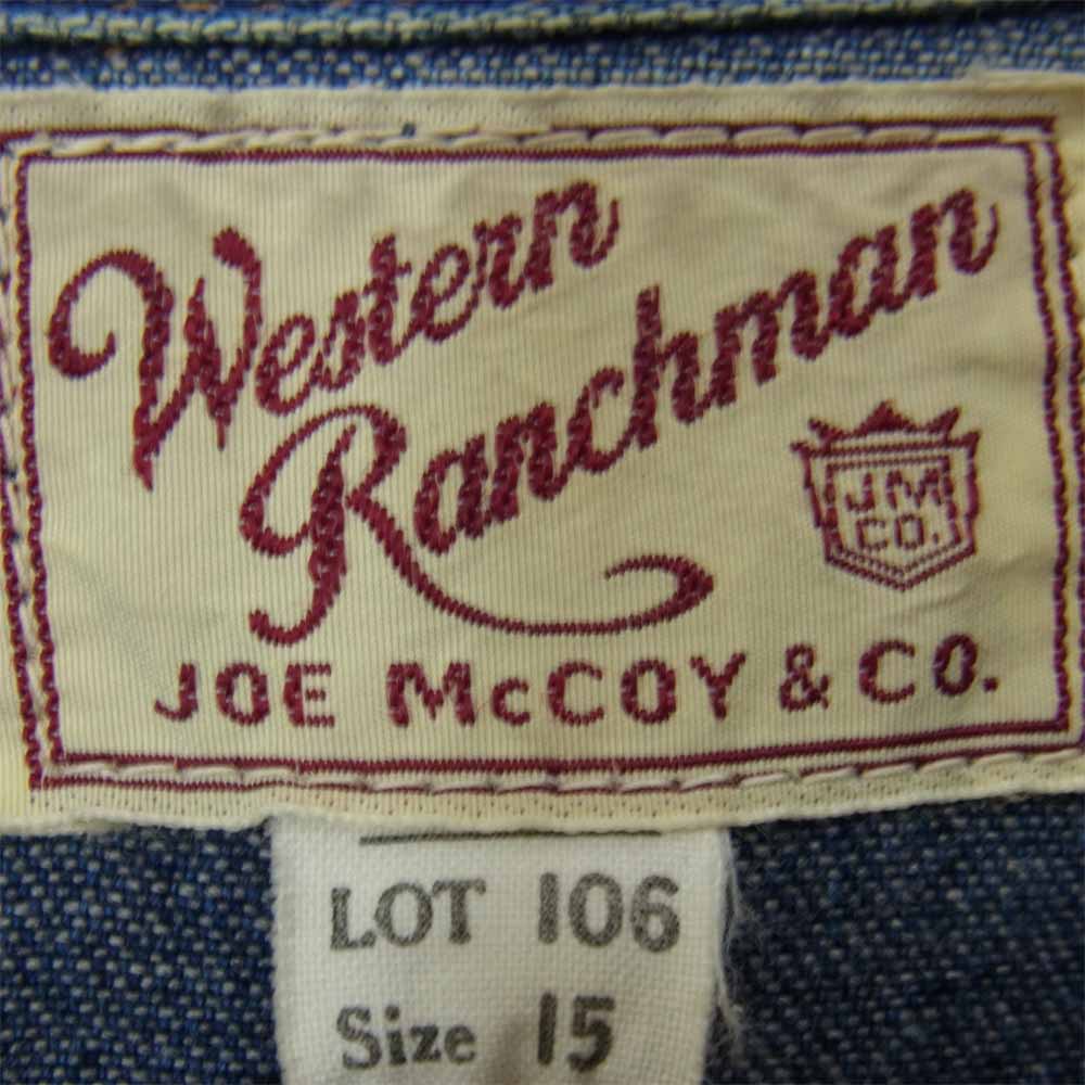 ジョーマッコイ western ranchman ウエスタン ランチマン デニム シャツ インディゴブルー系 15【中古】