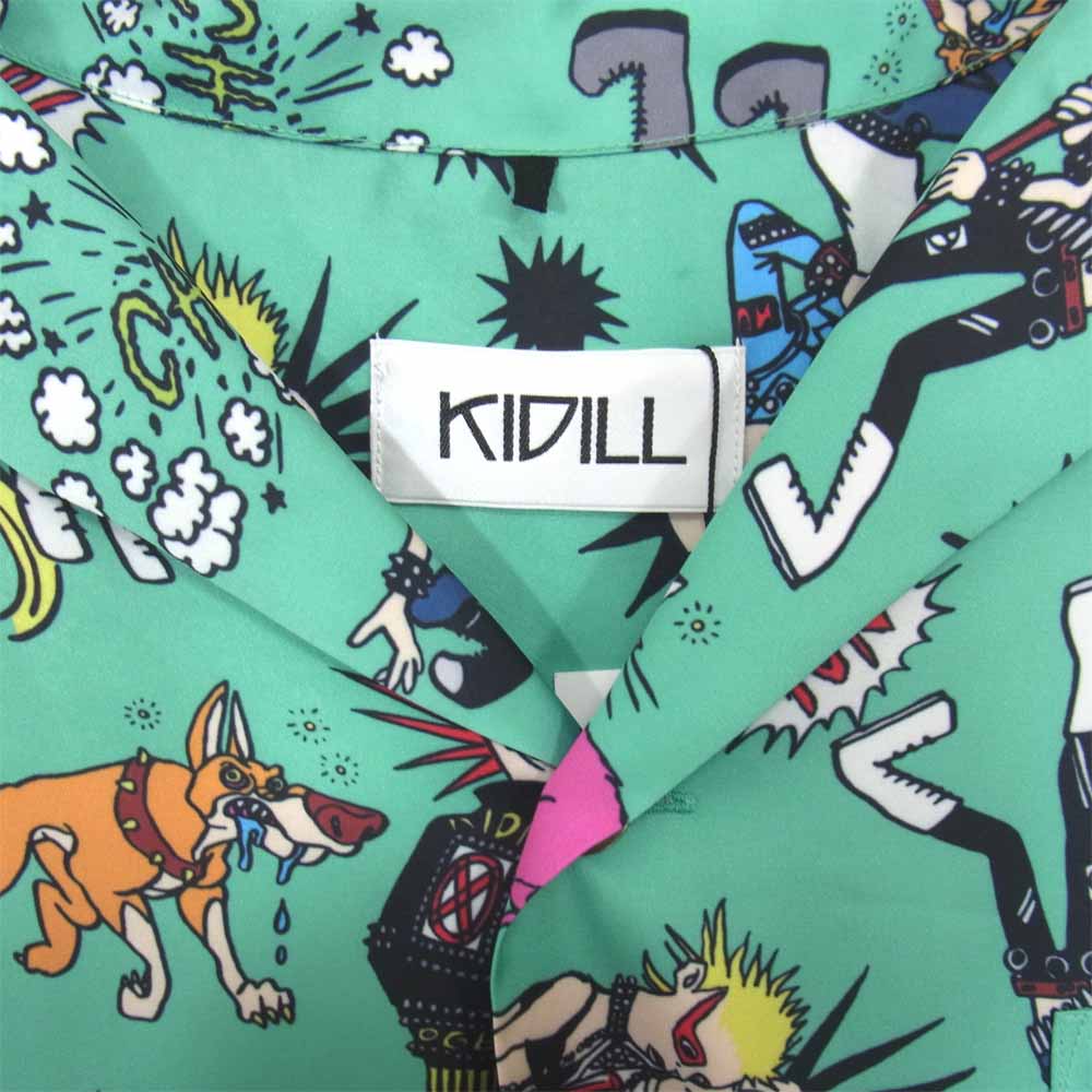 キディル KL412-A OVERSIZE ALOHA SHIRTS オーバーサイズ アロハ シャツ グリーン系 FREE【新古品】【未使用】【中古】