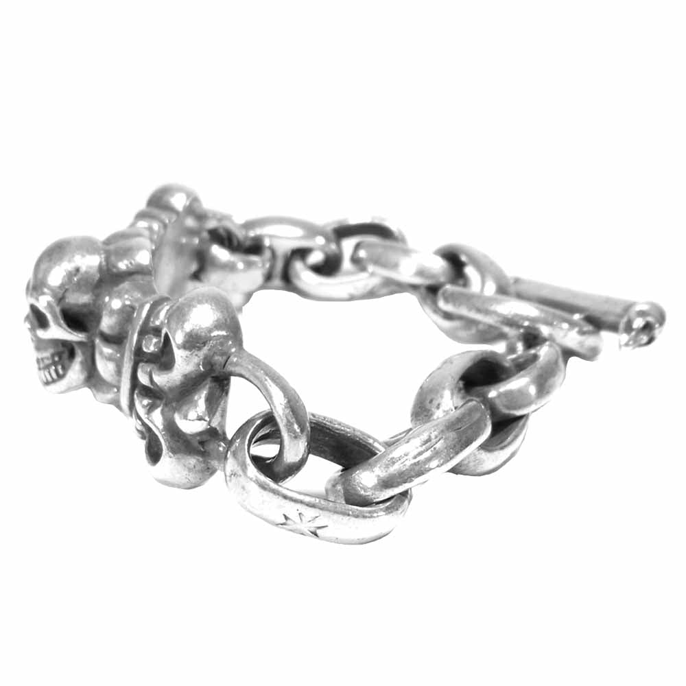 GABOR ガボール Inc USA ギウサ ブレスレット スカル 4ハート ブレスレット シルバー系【中古】