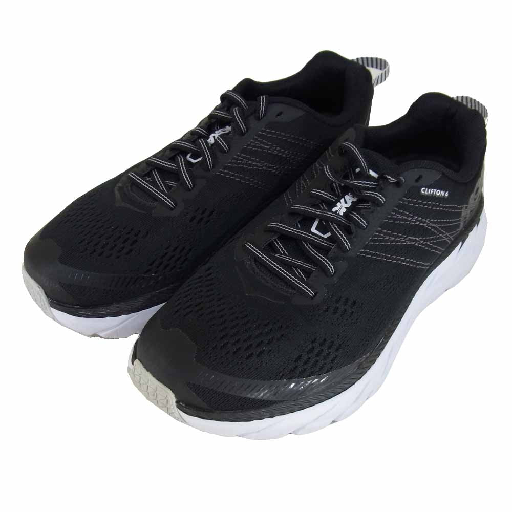HOKA ONE ONE ホカ オネオネ F27219E CLIFTON6 クリフトン 6 スニーカー ブラック系 US5.5D【中古】