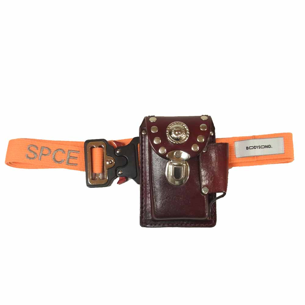 ボディソング BELT BAG ベルト バッグ シガレットケース アメリカ製 ブラウン系 オレンジ系【中古】