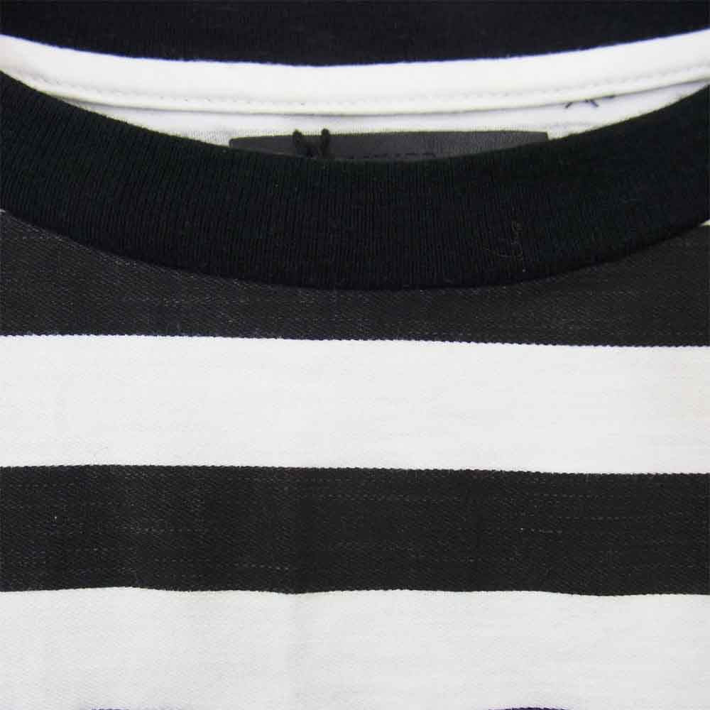 マインデニム 20AW BORDER SIDE ZIP T-SHIRT ボーダー サイド ジップ Tシャツ 長袖 ブラック系 3【中古】