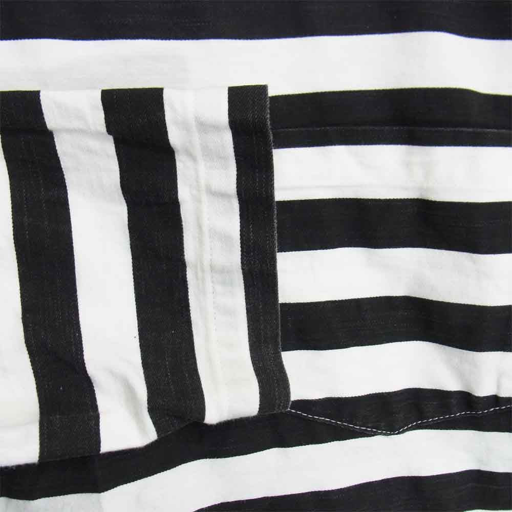 マインデニム 20AW BORDER SIDE ZIP T-SHIRT ボーダー サイド ジップ Tシャツ 長袖 ブラック系 3【中古】