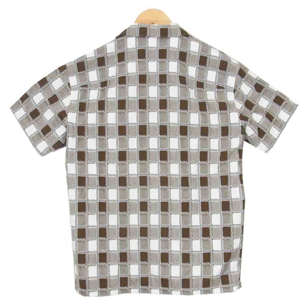 クオン 2001-SH04 HALF SLEEVES SHIRT 吉野格子 半袖シャツ ブラウン系 M【新古品】【未使用】【中古】
