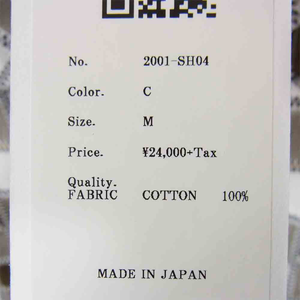 クオン 2001-SH04 HALF SLEEVES SHIRT 吉野格子 半袖シャツ ブラウン系 M【新古品】【未使用】【中古】