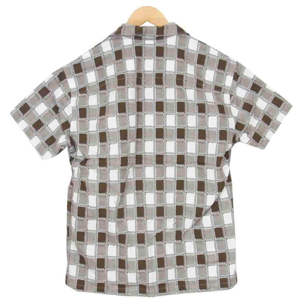 クオン 2001-SH04 HALF SLEEVES SHIRT 吉野格子 半袖シャツ ブラウン系 S【新古品】【未使用】【中古】