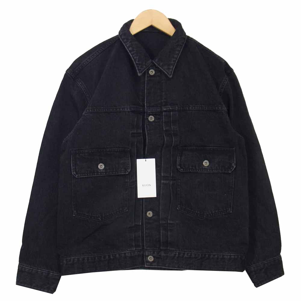 クオン 2001-JK06 CHORE COAT コレ コート 裂き織り デニム ジャケット ブラック系 M【極上美品】【中古】