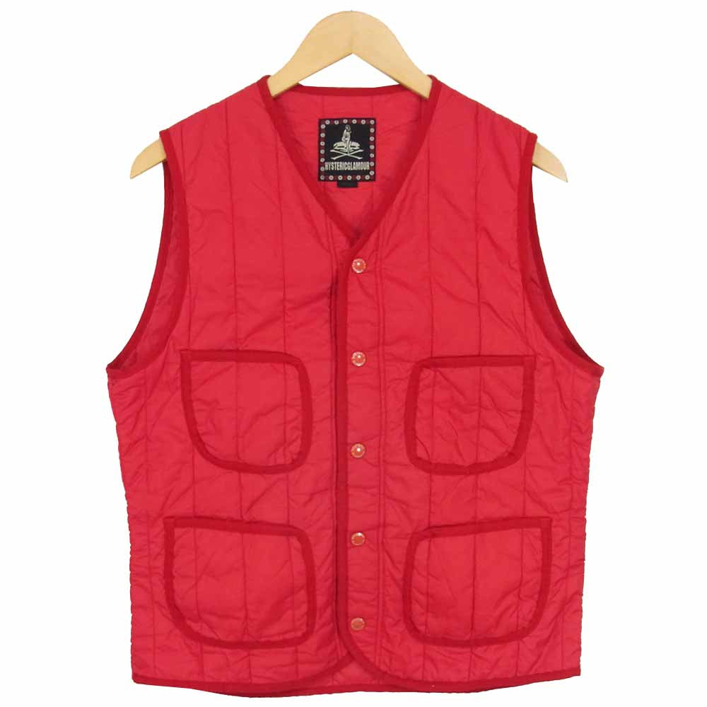 HYSTERIC GLAMOUR ヒステリックグラマー 0243AV01 プリマロフト 中綿 ベスト レッド系 M【中古】