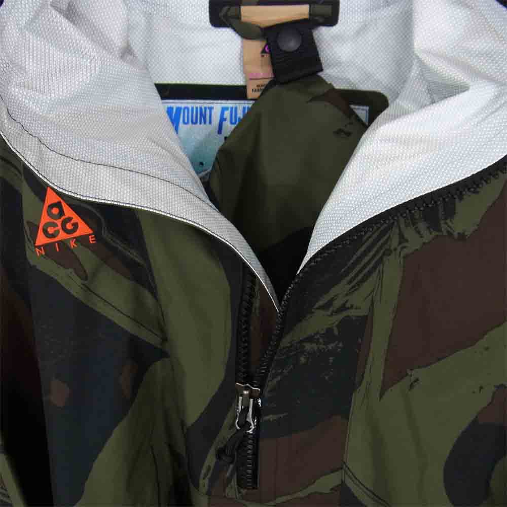 NIKE ナイキ ACG Fuji Allover Print Poncho プリント ハーフジップ ポンチョ ジャケット カーキ系 XS【中古】