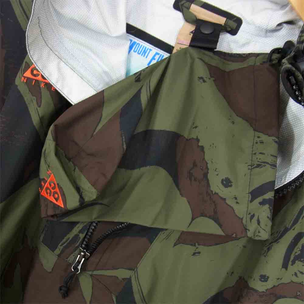 NIKE ナイキ ACG Fuji Allover Print Poncho プリント ハーフジップ ポンチョ ジャケット カーキ系 XS【中古】