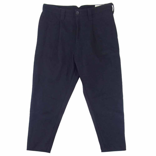 PORTER CLASSIC ポータークラシック ウール メルトン テーパード クロップド パンツ ネイビー系 M【中古】