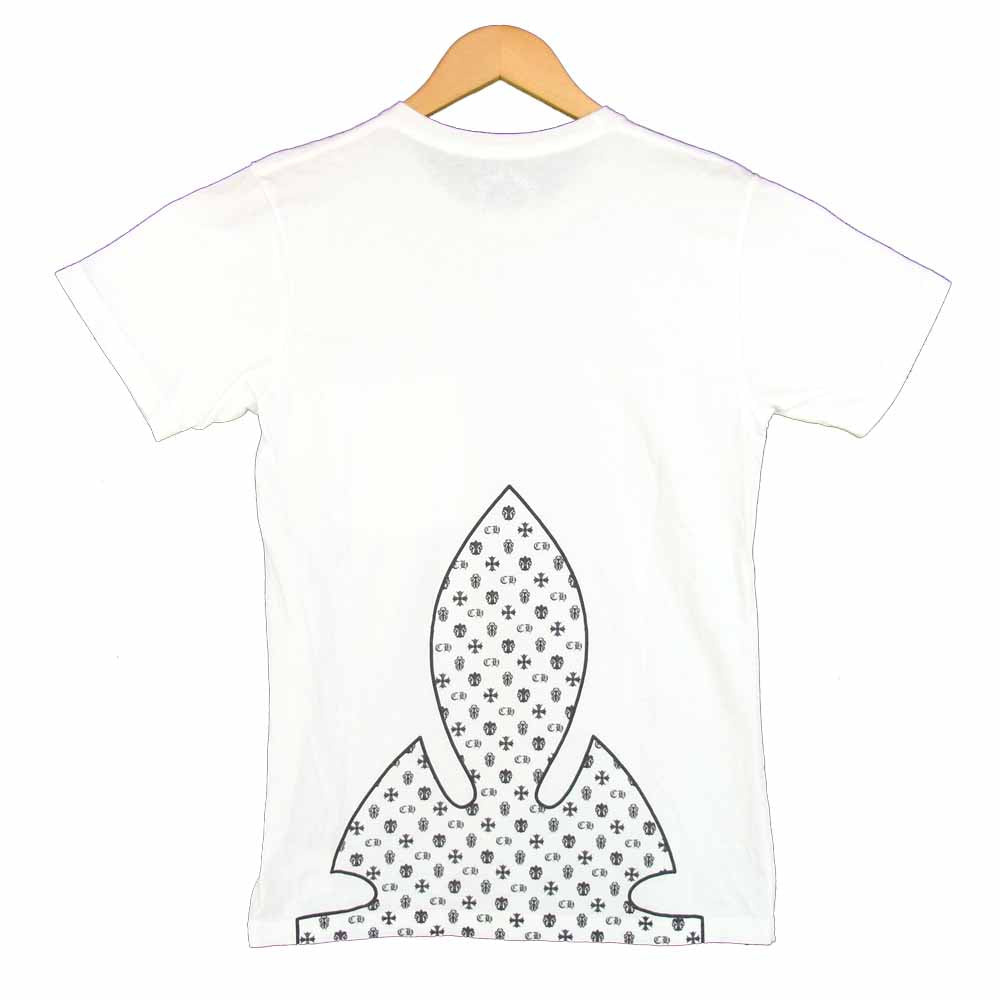 CHROME HEARTS クロムハーツ（原本無） 国内正規品 スクロール ラベル フレア プリント ポケット Tシャツ ホワイト系 S【中古】