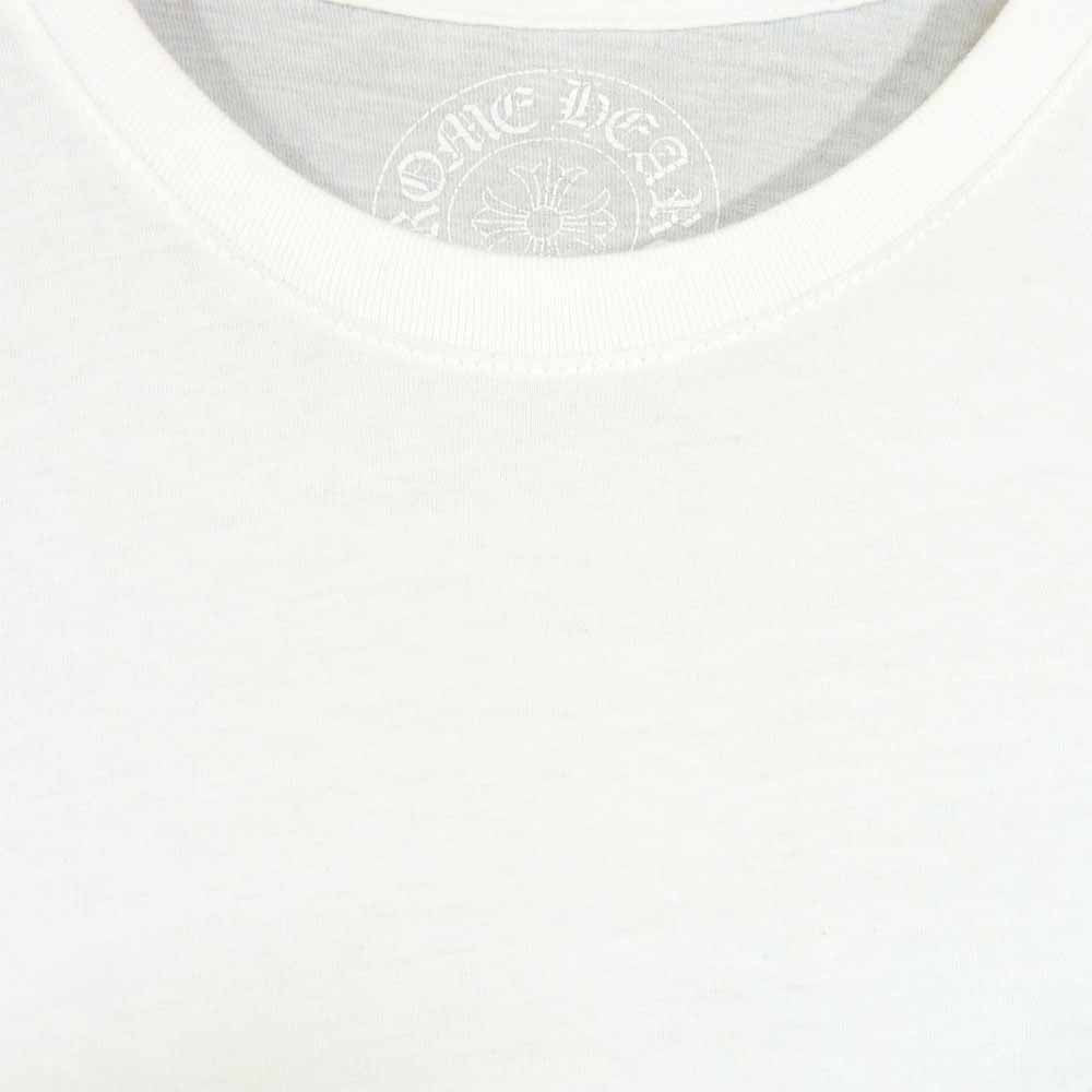 CHROME HEARTS クロムハーツ（原本無） 国内正規品 スクロール ラベル フレア プリント ポケット Tシャツ ホワイト系 S【中古】
