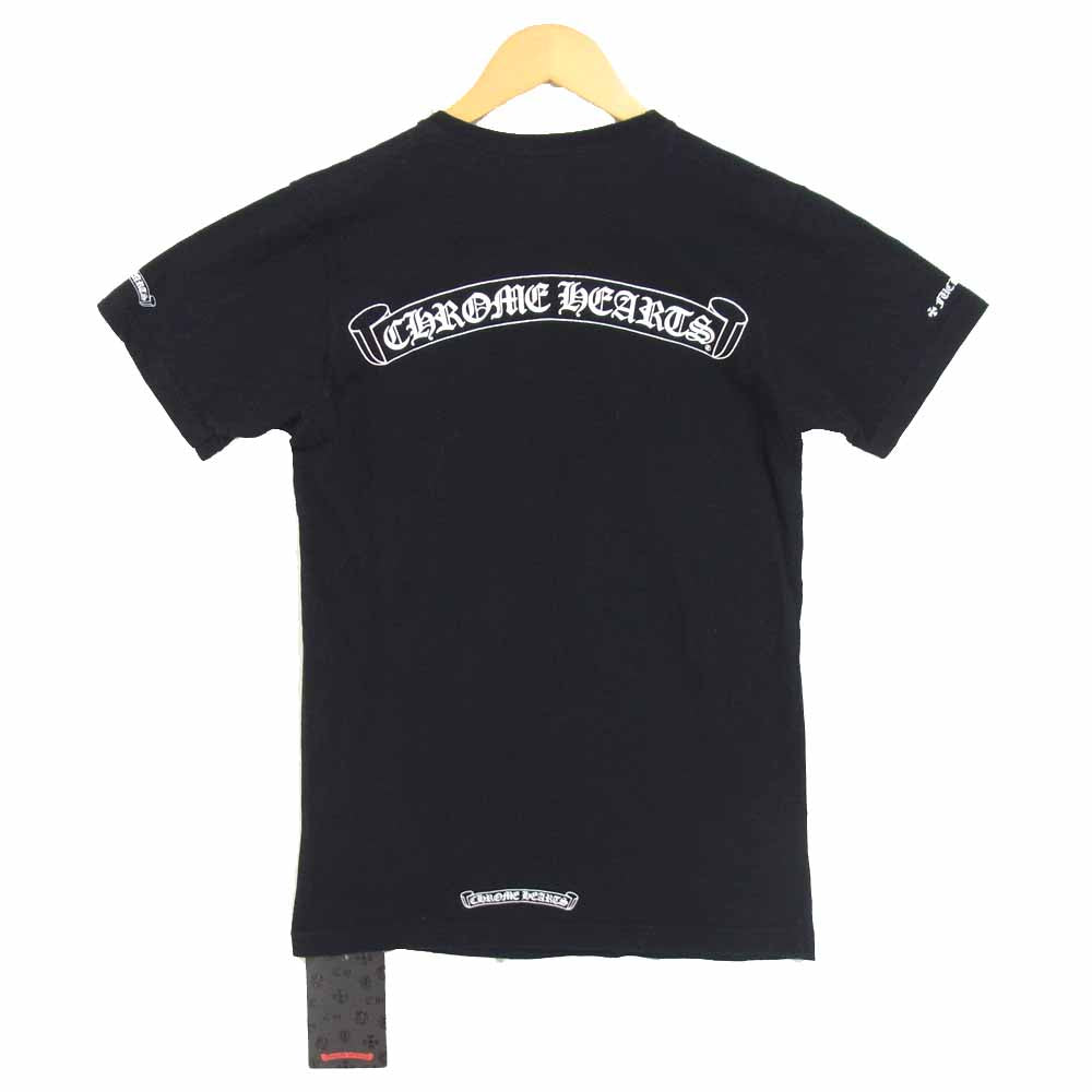 CHROME HEARTS クロムハーツ（原本無） 国内正規品 スクロール ラベル プリント ポケット Tシャツ ブラック系 S【中古】