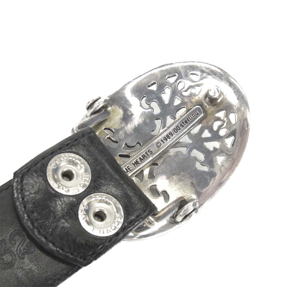 CHROME HEARTS クロムハーツ（原本無） 海外インボイス付属 クラシック オーバル バックル レザー ベルト ブラック系【中古】