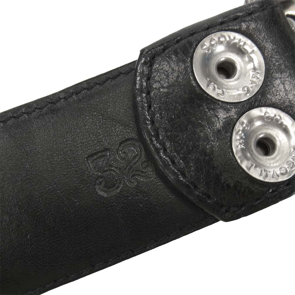 CHROME HEARTS クロムハーツ（原本無） 海外インボイス付属 クラシック オーバル バックル レザー ベルト ブラック系【中古】