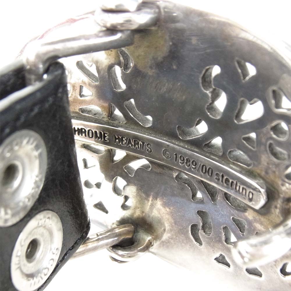 CHROME HEARTS クロムハーツ（原本無） 海外インボイス付属 クラシック オーバル バックル レザー ベルト ブラック系【中古】