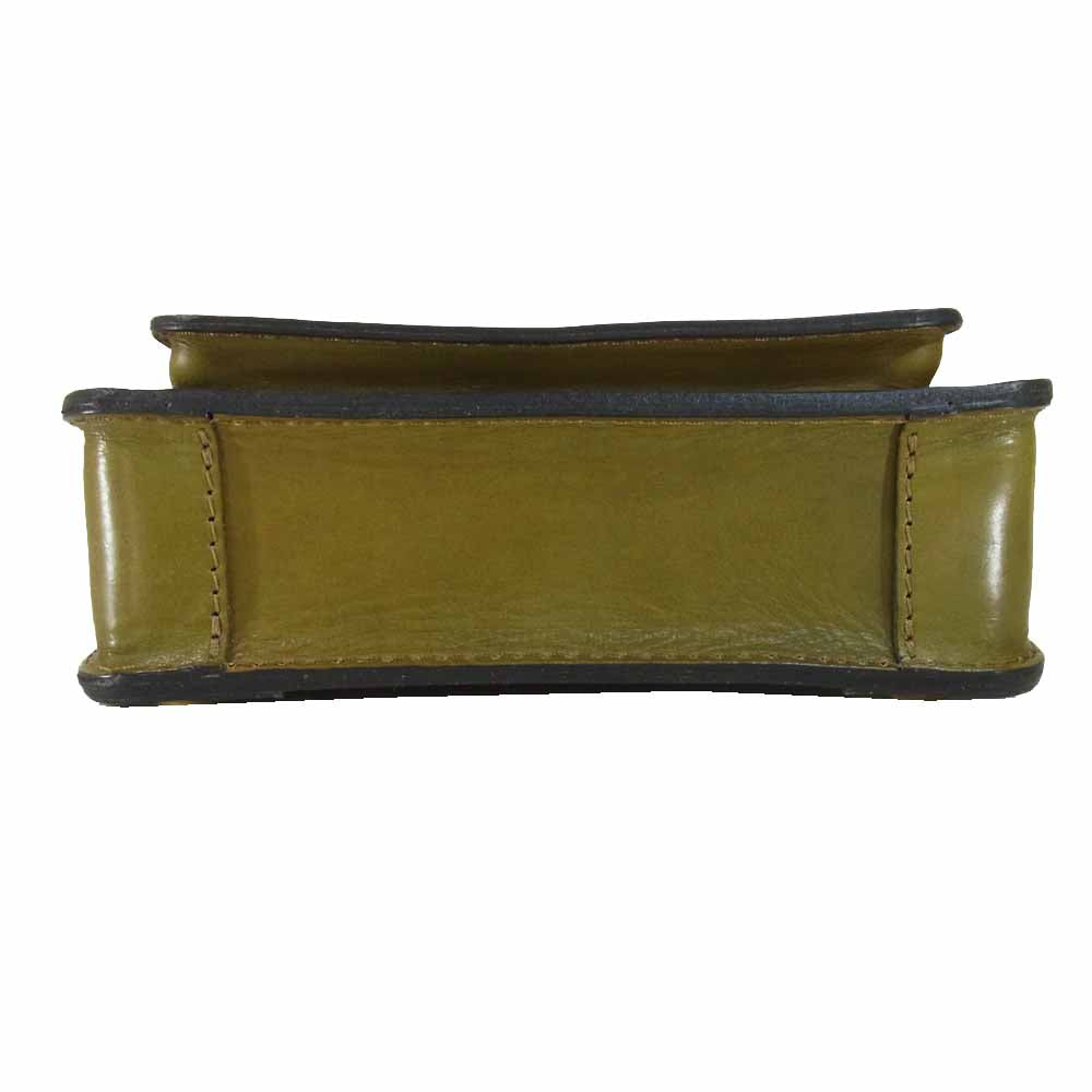 HERZ ヘルツ BC-58 タテ型 2way レザー バッグ HINOMOTO913 グリーン系【美品】【中古】