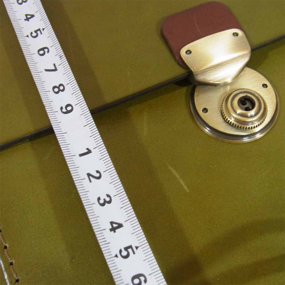 HERZ ヘルツ BC-58 タテ型 2way レザー バッグ HINOMOTO913 グリーン系【美品】【中古】