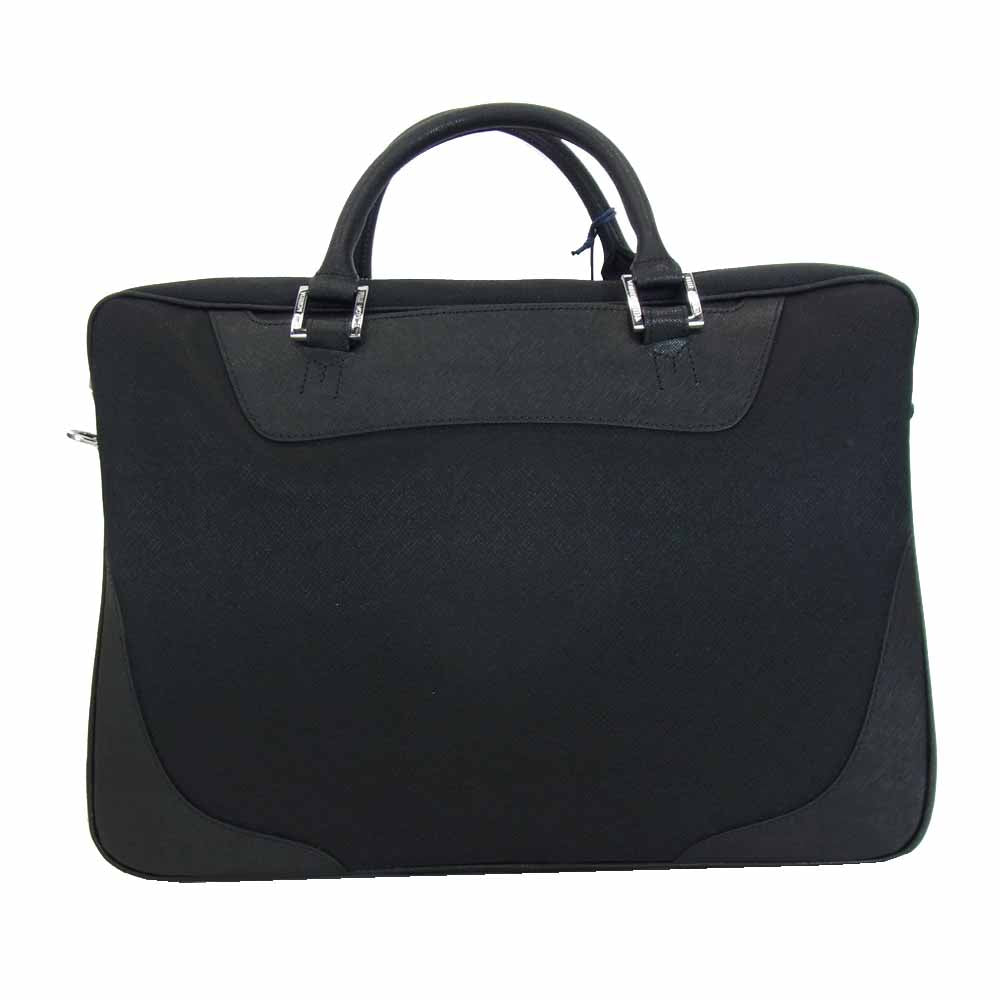 PELLE MORBIDA ペッレモルビダ PMO-CA102 CAPITANO キャピター 1ROOM ナイロン レザー ブリーフ ケース トート ショルダー バッグ ブラック系【新古品】【未使用】【中古】