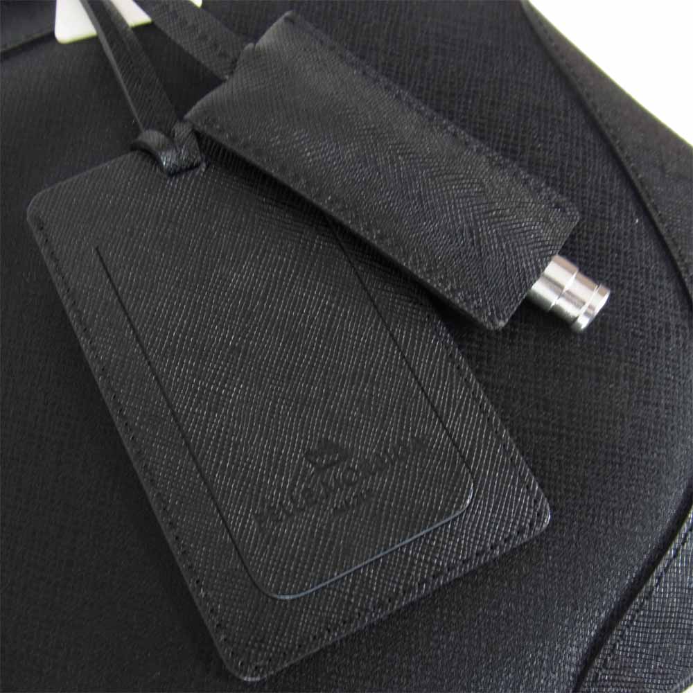 PELLE MORBIDA ペッレモルビダ PMO-CA102 CAPITANO キャピター 1ROOM ナイロン レザー ブリーフ ケース トート ショルダー バッグ ブラック系【新古品】【未使用】【中古】