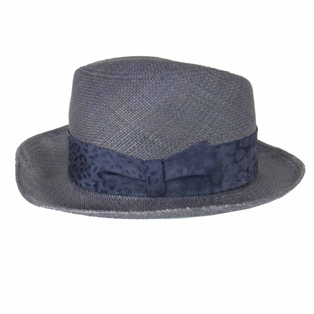 WACKO MARIA ワコマリア レオパード リボン パナマハット ブラック系 XL【極上美品】【中古】