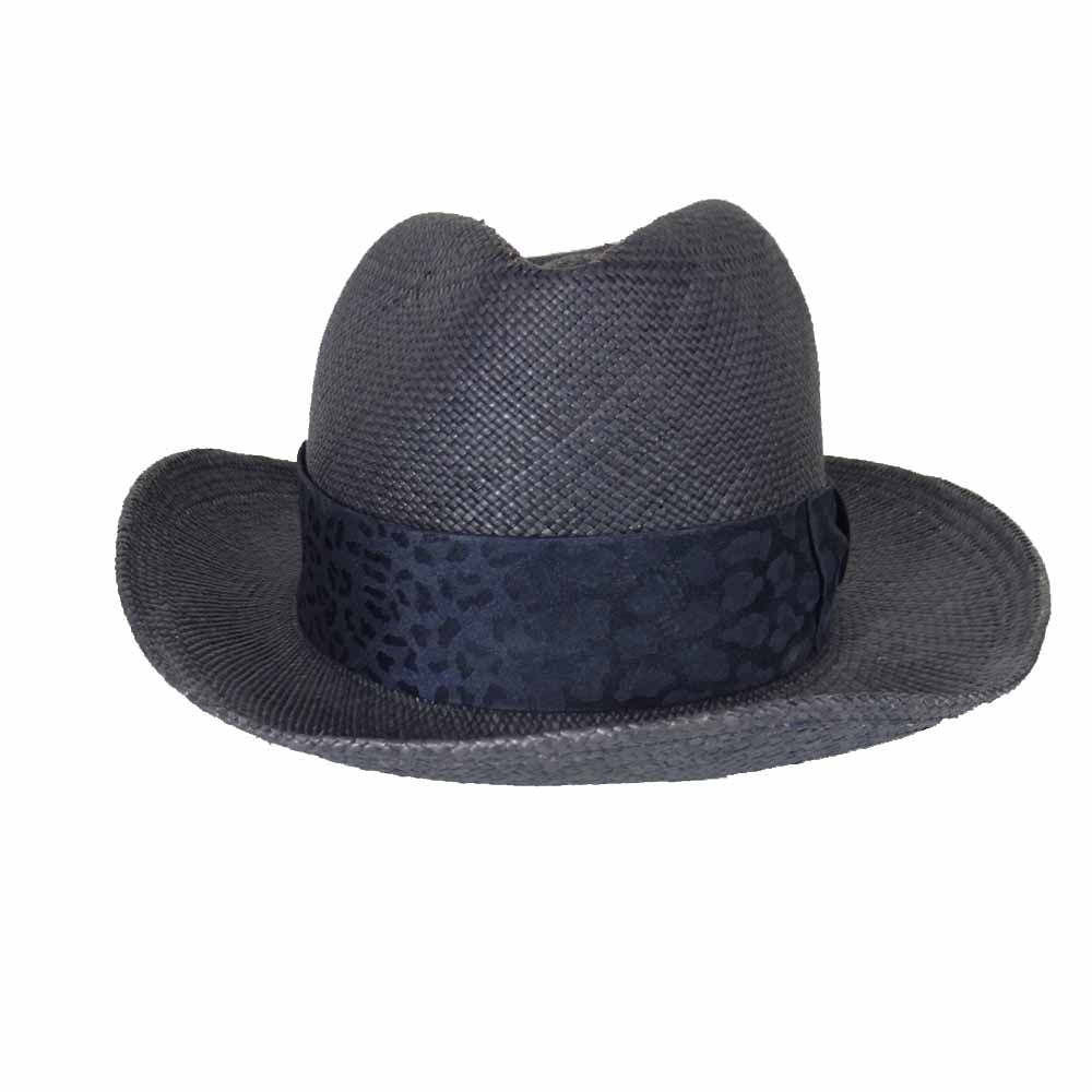 WACKO MARIA ワコマリア レオパード リボン パナマハット ブラック系 XL【極上美品】【中古】