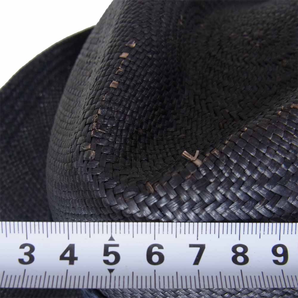 WACKO MARIA ワコマリア レオパード リボン パナマハット ブラック系 XL【極上美品】【中古】