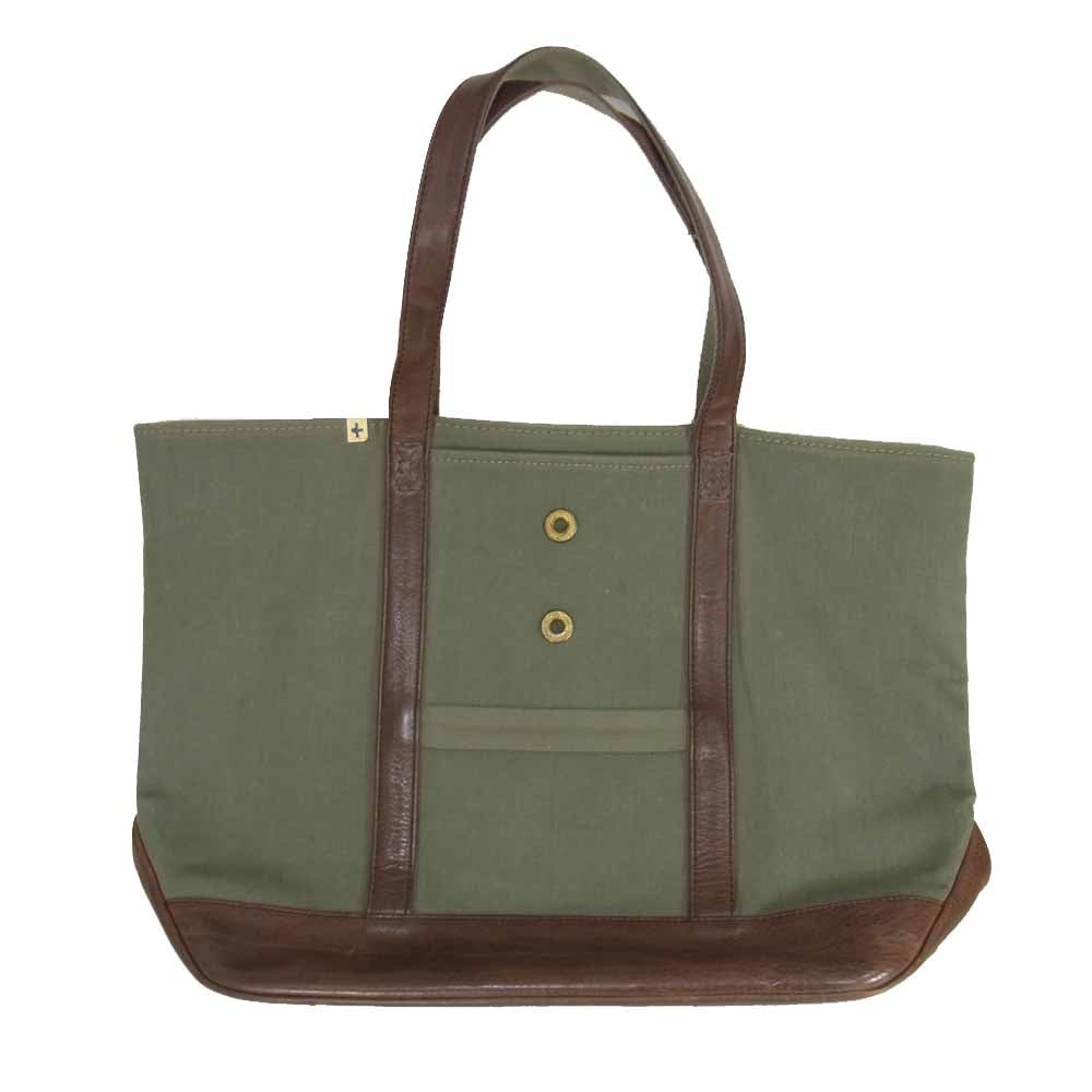 VISVIM ビズビム レザー キャンバス homer tote ホーマートート バッグ カーキ系【中古】