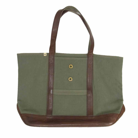 VISVIM ビズビム レザー キャンバス homer tote ホーマートート バッグ カーキ系【中古】