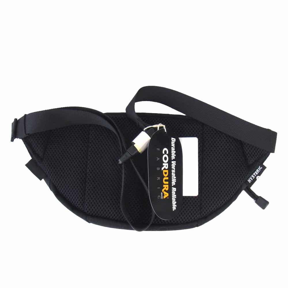 HYSTERIC GLAMOUR ヒステリックグラマー 0219QB09 CORDURA コーデュラ 缶バッジ ウエスト バッグ ブラック系【美品】【中古】