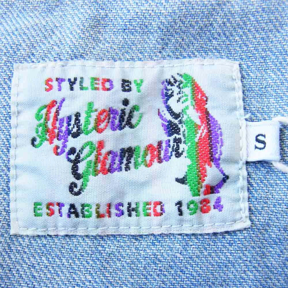 HYSTERIC GLAMOUR ヒステリックグラマー 02191AH10 刺繍 USED加工 デニム 長袖 ウエスタン シャツ インディゴブルー系 S【新古品】【未使用】【中古】