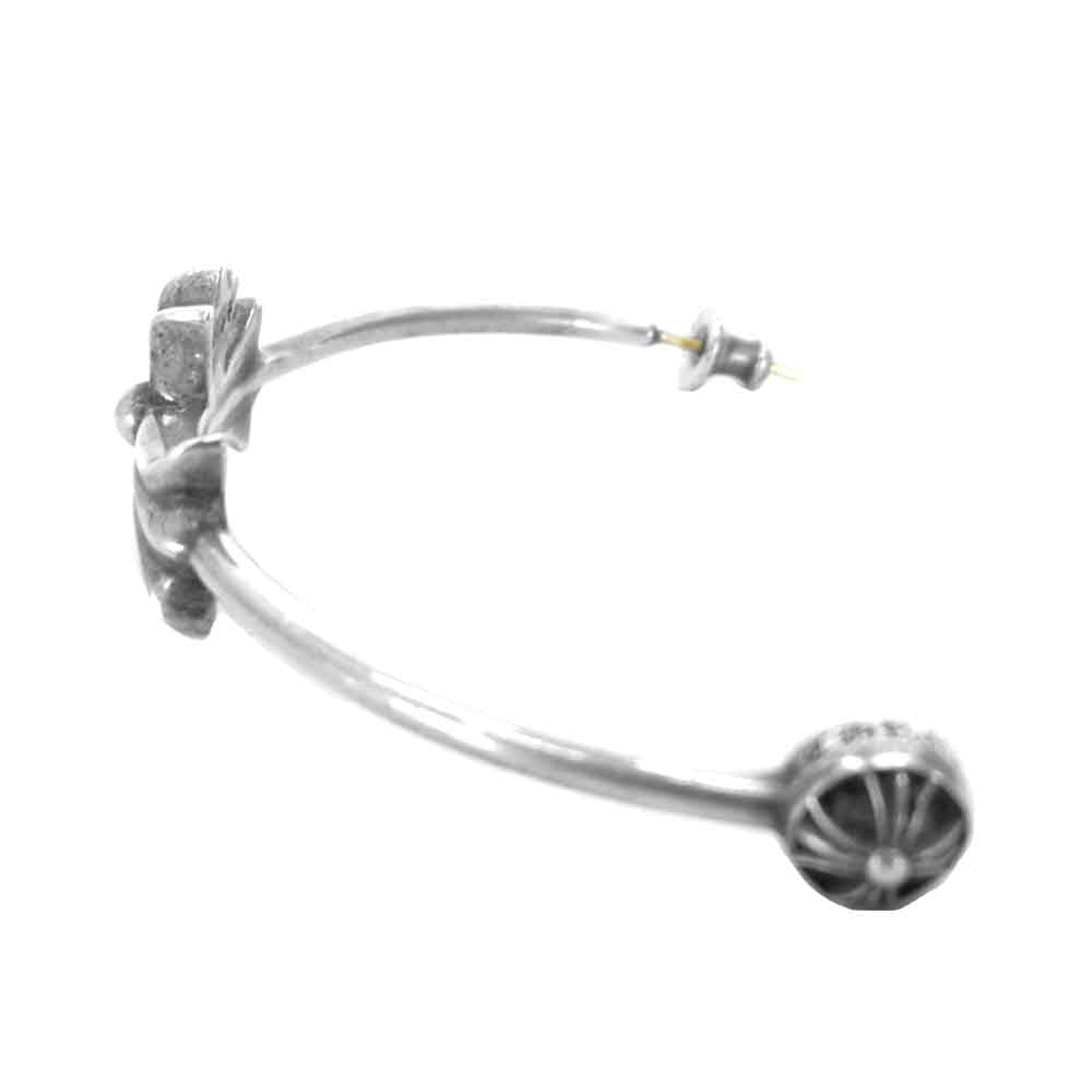 CHROME HEARTS クロムハーツ（原本無） Skinny Bangle Tiny Cross Hoop スキニー バングル タイニー CHクロス フープ ピアス シルバー系【中古】