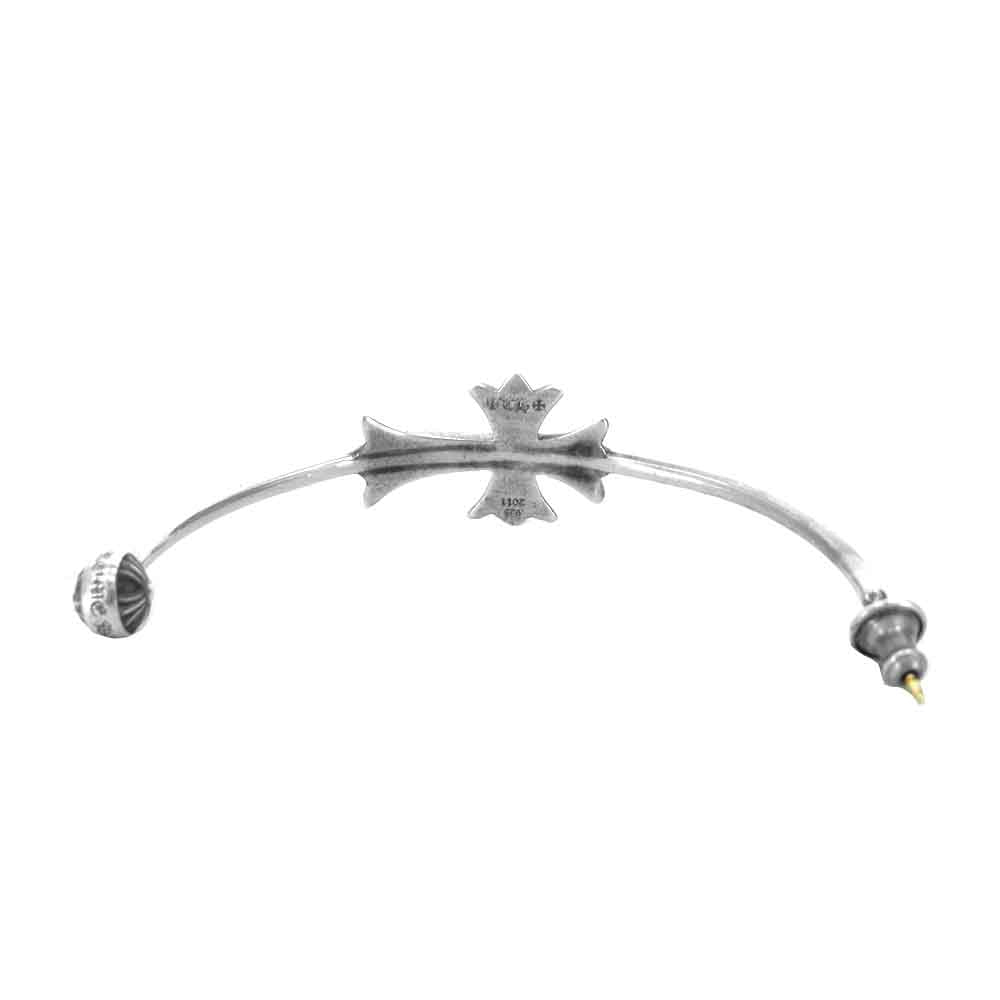 CHROME HEARTS クロムハーツ（原本無） Skinny Bangle Tiny Cross Hoop スキニー バングル タイニー CHクロス フープ ピアス シルバー系【中古】