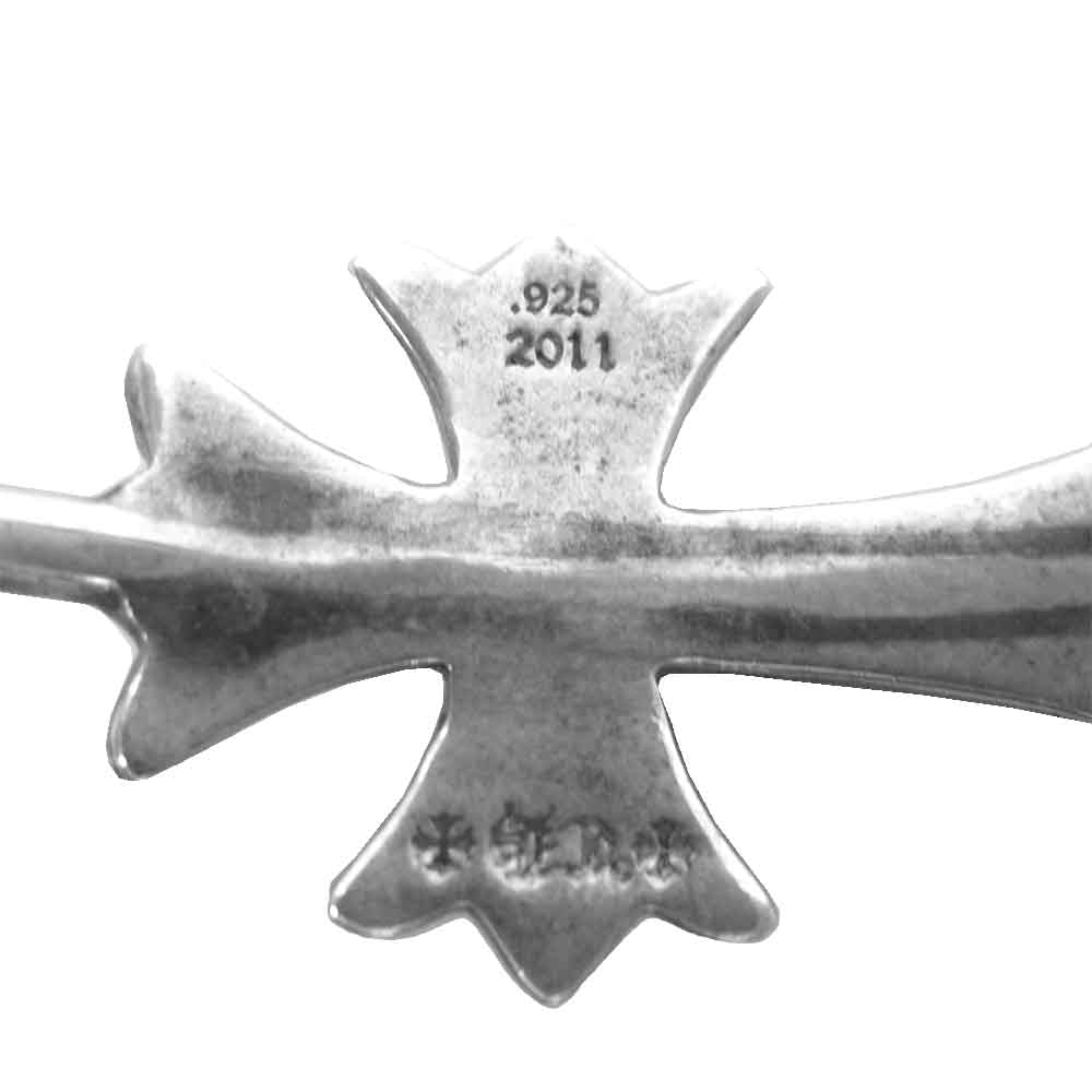 CHROME HEARTS クロムハーツ（原本無） Skinny Bangle Tiny Cross Hoop スキニー バングル タイニー CHクロス フープ ピアス シルバー系【中古】