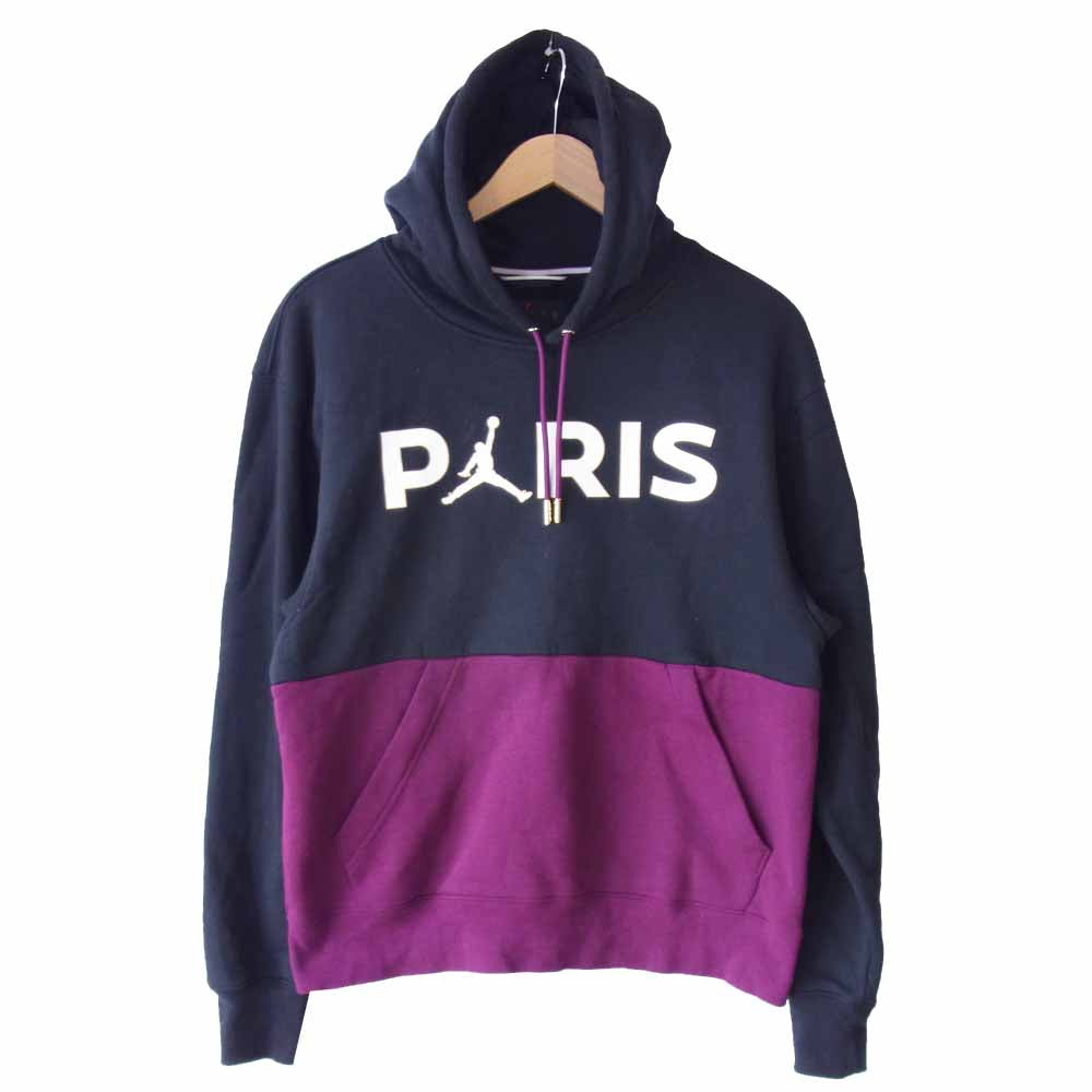 NIKE ナイキ x PARIS SAINT-GERMAIN PSG パリ サン-ジェルマン Fleece Hoodie パーカー 黒×紫 S【中古】