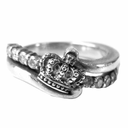 Justin Davis ジャスティンデイビス SRJ487 CIRCULAR CROWN クラウン リング シルバー系 8【中古】