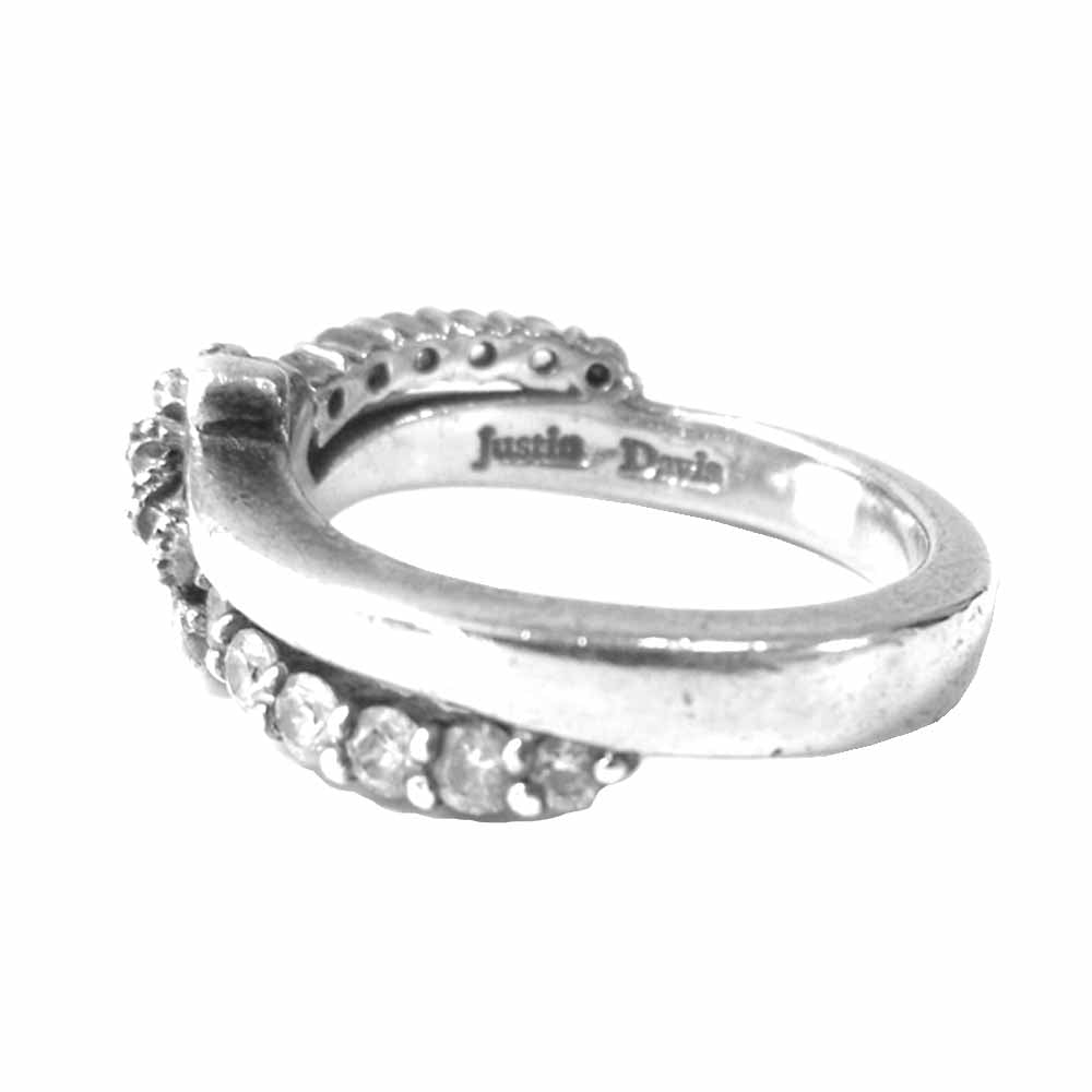 Justin Davis ジャスティンデイビス SRJ487 CIRCULAR CROWN クラウン リング シルバー系 8【中古】