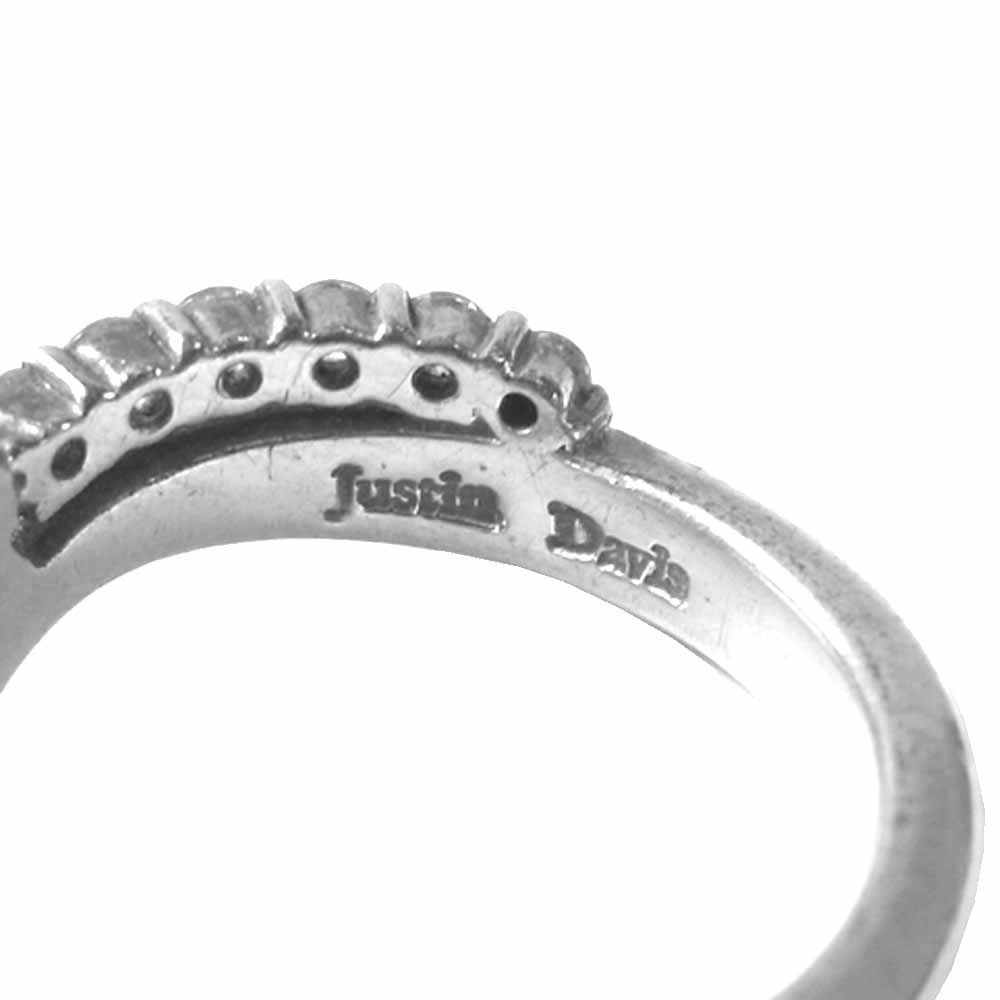 Justin Davis ジャスティンデイビス SRJ487 CIRCULAR CROWN クラウン リング シルバー系 8【中古】