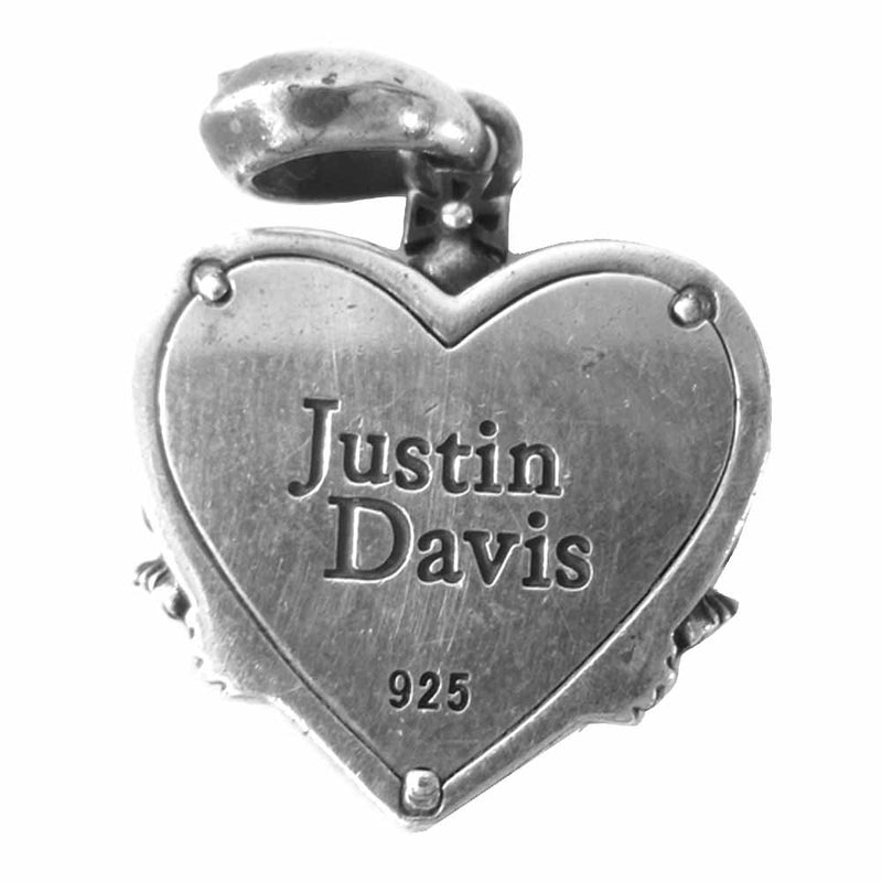 Justin Davis ジャスティンデイビス SPJ486 BLACK HEART ハート ペンダント シルバー系【中古】