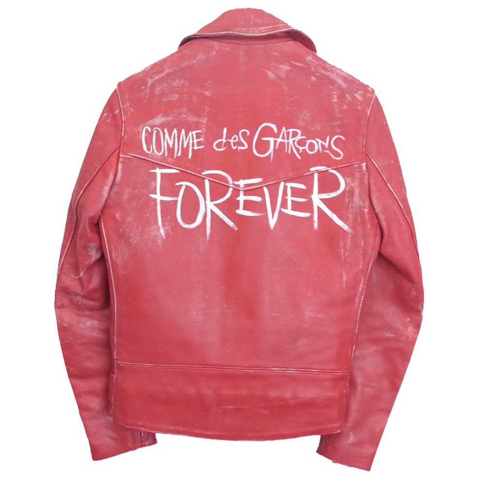 COMME des GARCONS コムデギャルソン KJ-J006 LEWIS LEATHERS ルイスレザー AD2012 LIGHTNING FOREVER ライトニング ダブルライダース レッド系 36【美品】【中古】