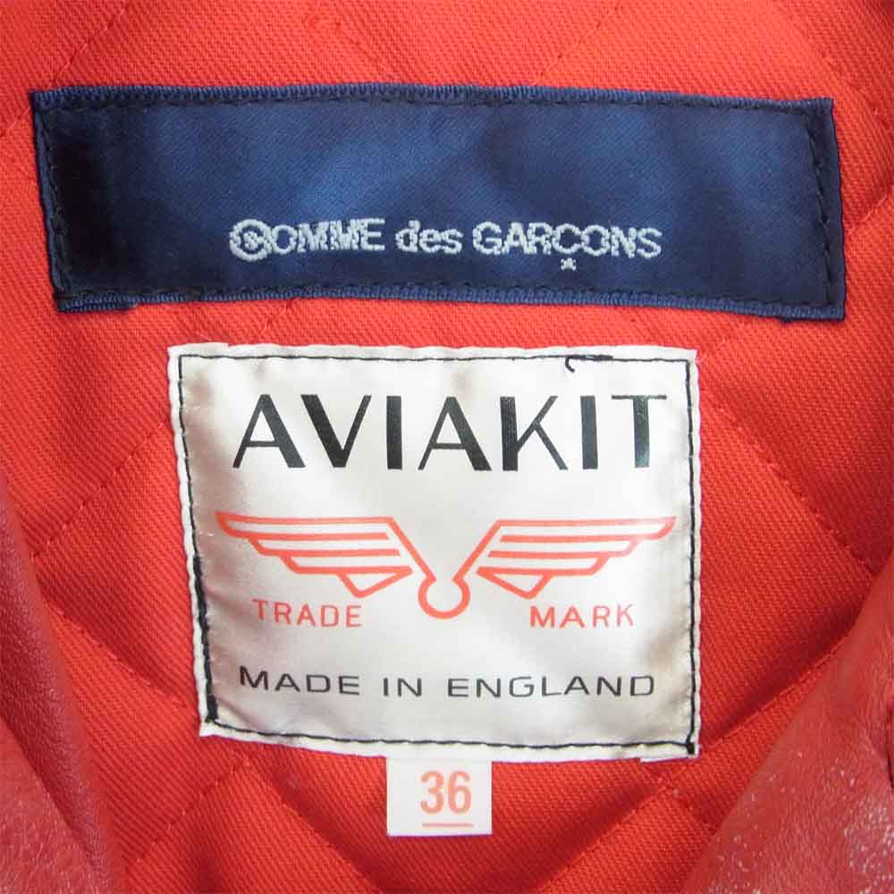 COMME des GARCONS コムデギャルソン KJ-J006 LEWIS LEATHERS ルイスレザー AD2012 LIGHTNING FOREVER ライトニング ダブルライダース レッド系 36【美品】【中古】