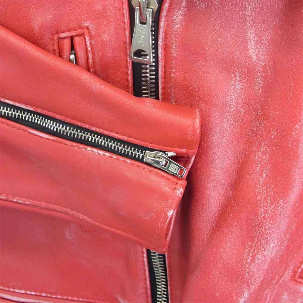 COMME des GARCONS コムデギャルソン KJ-J006 LEWIS LEATHERS ルイスレザー AD2012 LIGHTNING FOREVER ライトニング ダブルライダース レッド系 36【美品】【中古】