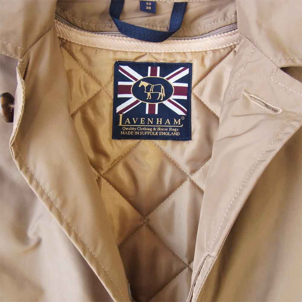 LAVENHAM ラベンハム 英国製 キルティング ライナー付き ステンカラー コート ベージュ系 10 38【中古】