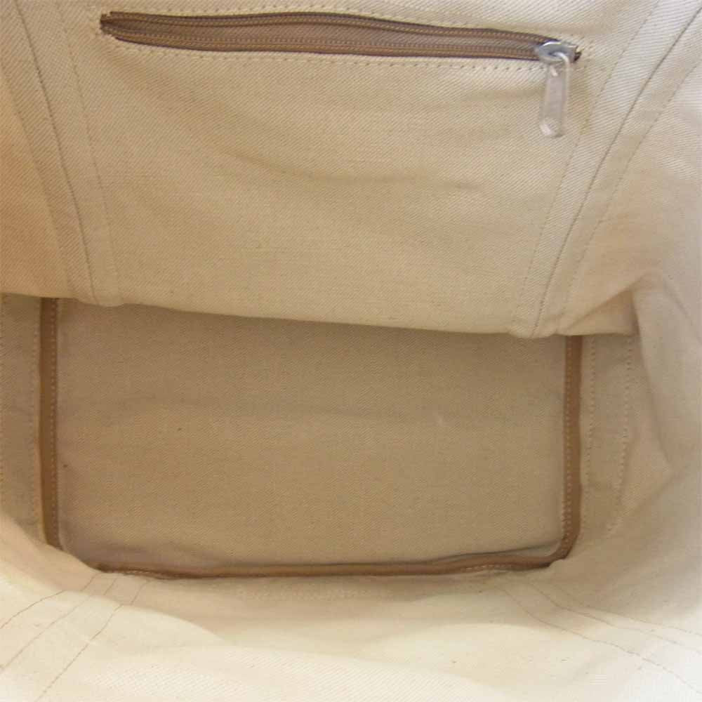 ヒドゥンキャビン レザー パッチ トート バッグ S ベージュ系【極上美品】【中古】