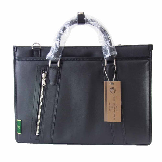 クリード 43c051 SECTION2 セクション レザー トート ショルダー バッグ ブリーフ ケース ブラック系【新古品】【未使用】【中古】