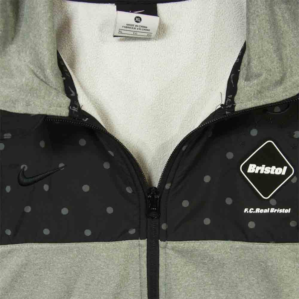 F.C.R.B. エフシーアールビー 789525-060 NIKE ナイキ SWEAT HOODIE ドット 切替 パーカー グレー系 ブラック系 XL【中古】