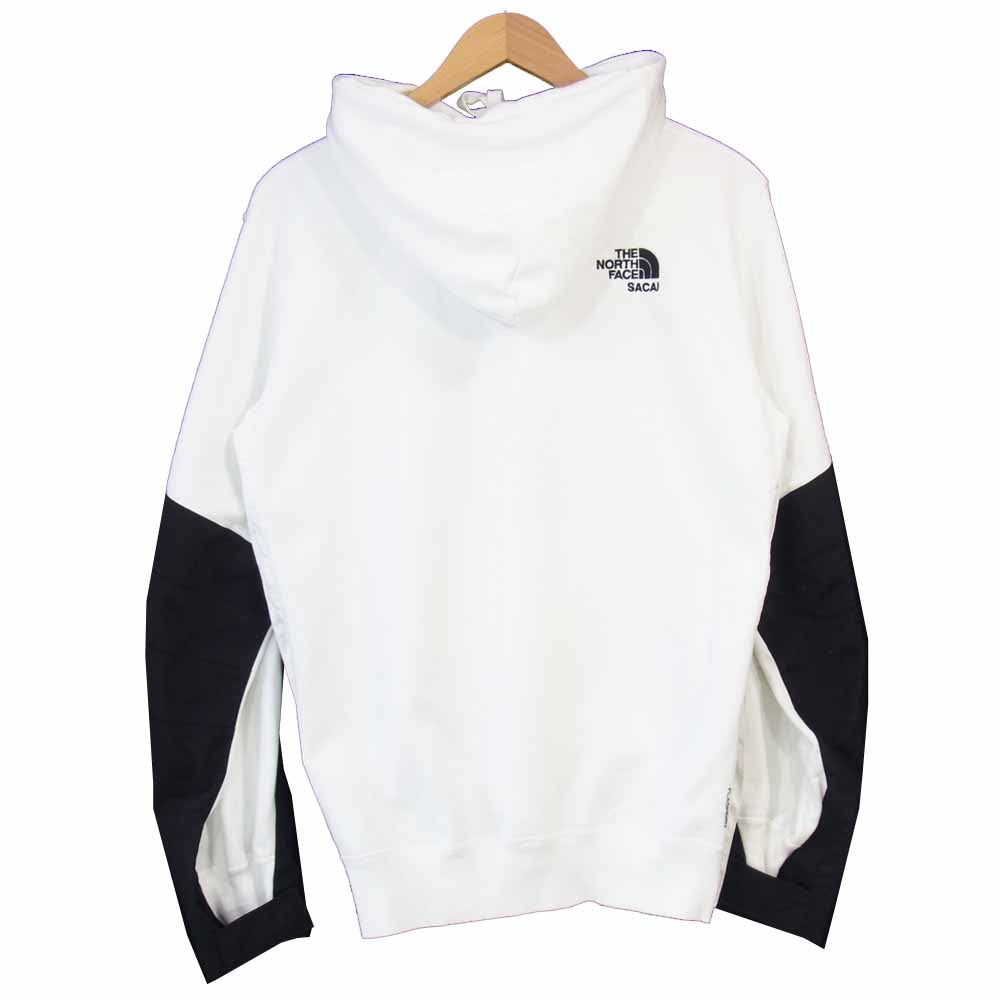 THE NORTH FACE ノースフェイス NT6175SA × sacai サカイ 切替 プルオーバー パーカー ホワイト系 L【中古】
