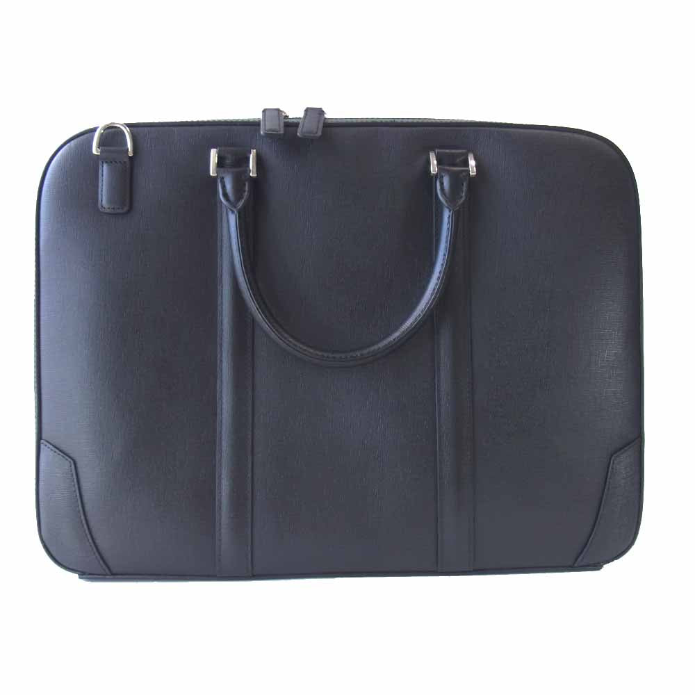 チマブエ 11070 2way レザー トート ショルダー バッグ ブリーフケース ブラック系【新古品】【未使用】【中古】